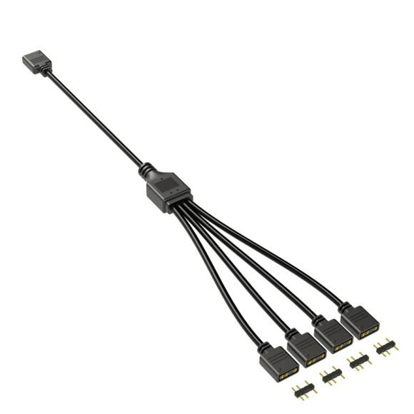 Cable de extensión ARGB Universal Gen 2, 5V, 3 pines NEGRO/BLANCO